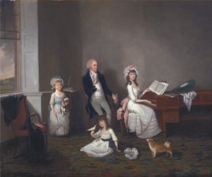 John Richard Comyns z Hylands, Essex, ze swoimi córkami